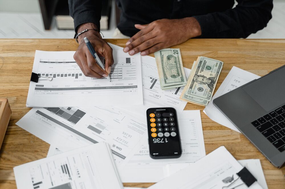 Chartered Professional Accountant reviewing financial statements in Edmonton