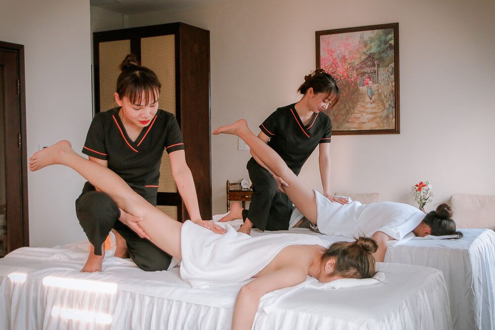 Tranquil Edmonton day spa treatment room with soft lighting and calming decor
