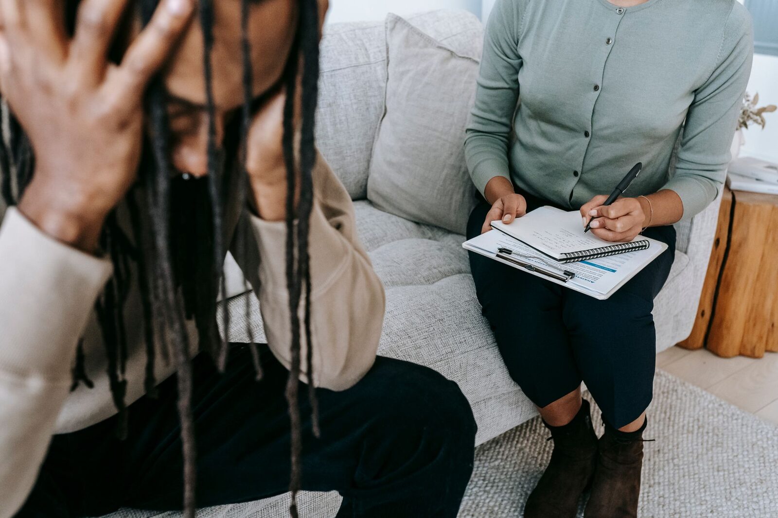 Calm, welcoming therapy office in Edmonton where clients feel safe and supported